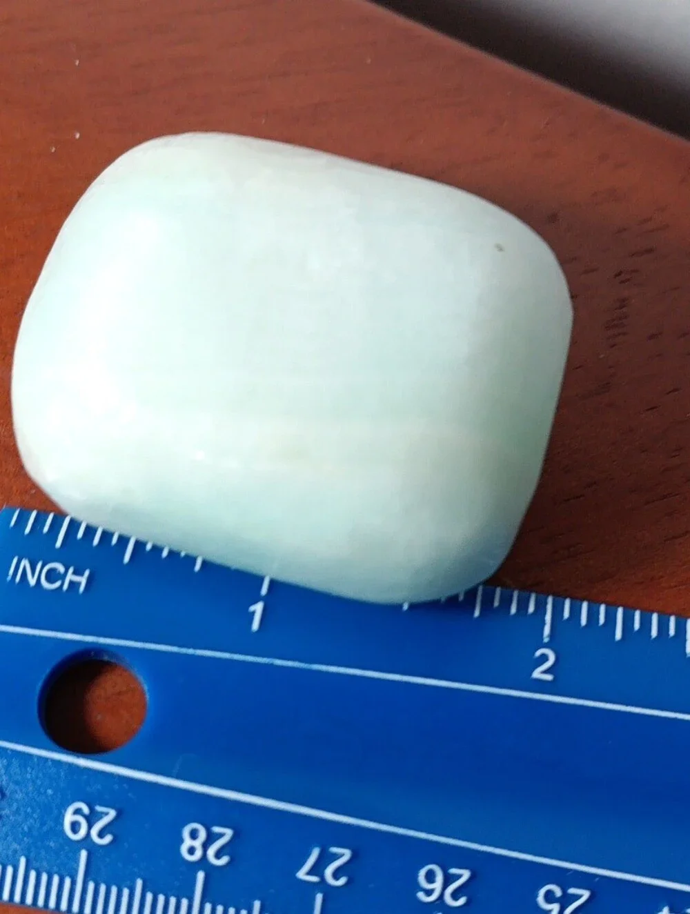 Polished Light Green Calcite Crystal Palm Stone